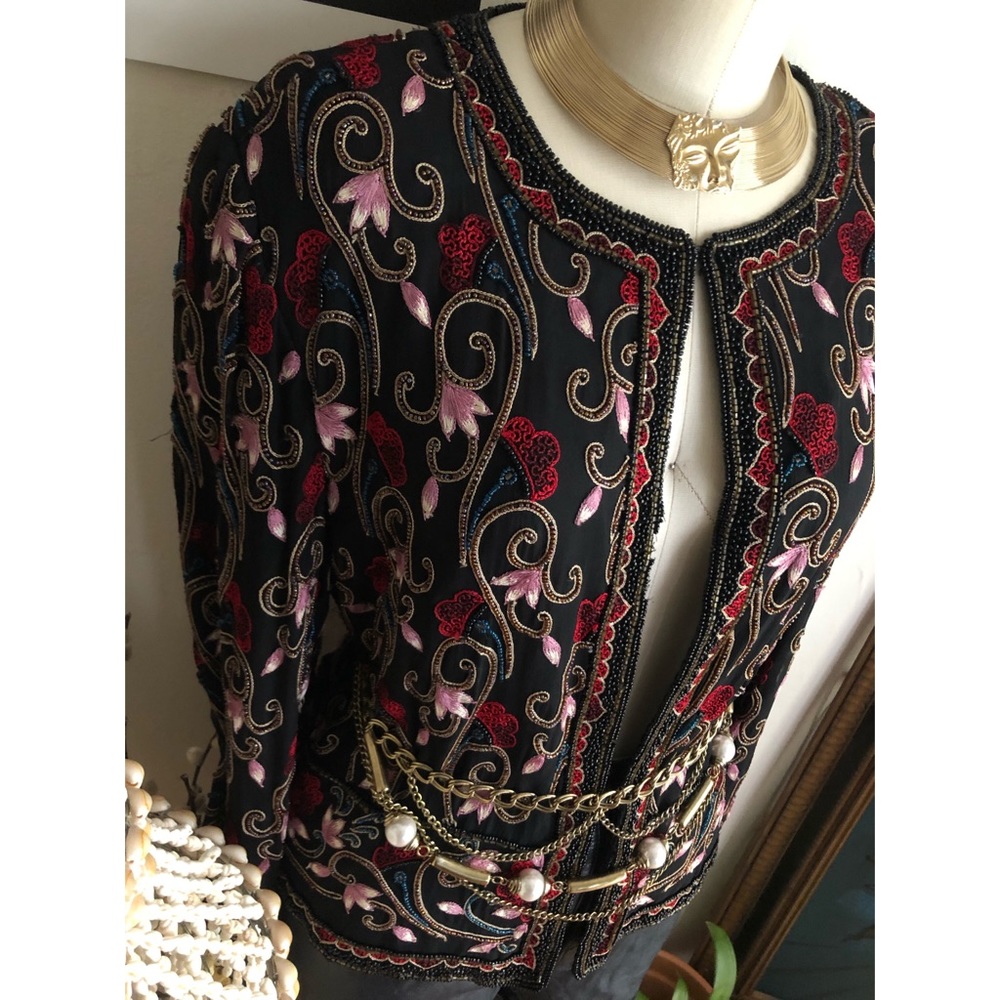 Vintage Papell Boutique Embellished beaded jacket - Picture 9 of 12